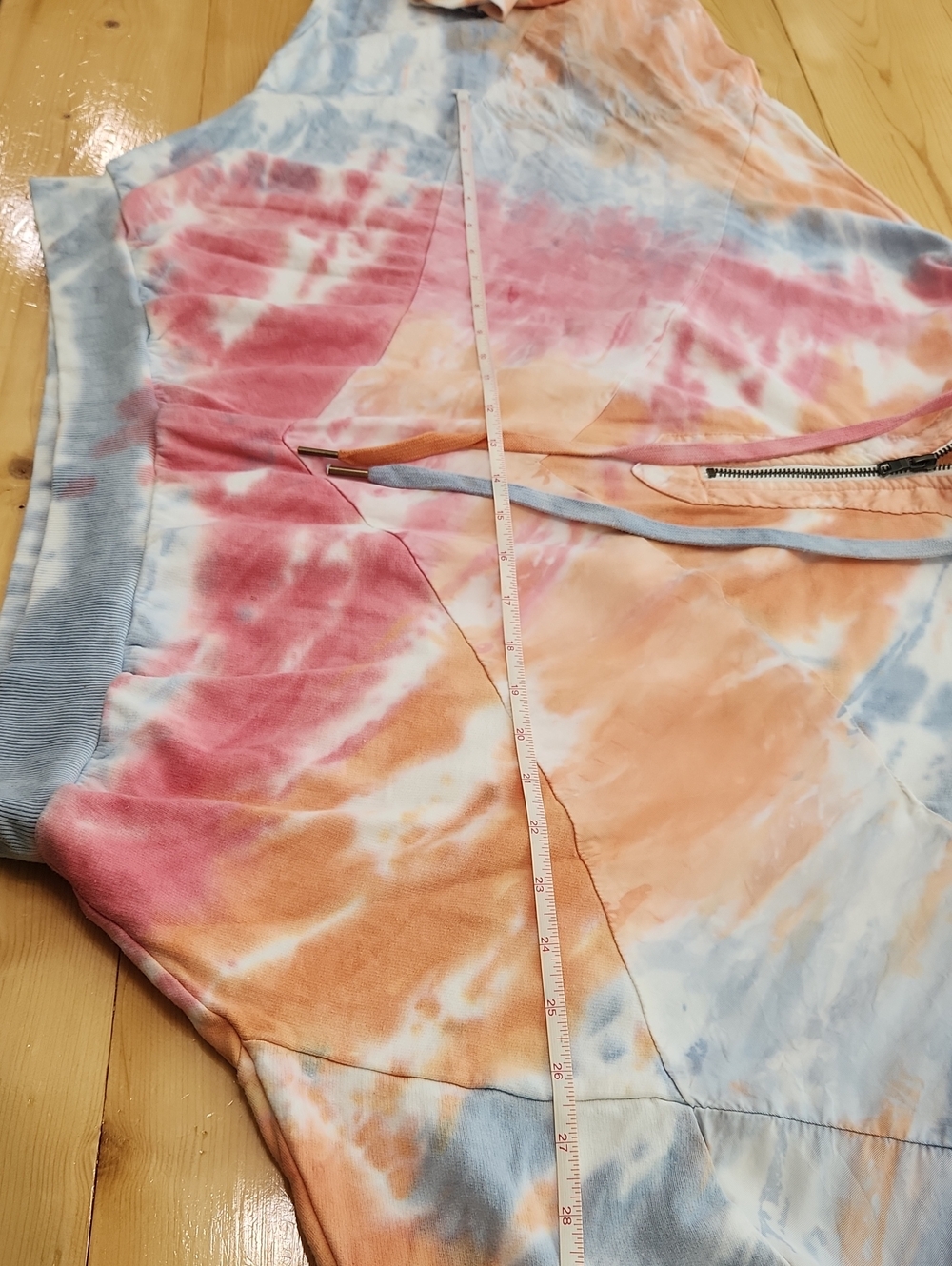 PINK Victoria's Secret Pastel Tie Dye Cropped Batwing Slouchy Hoodie L - Picture 15 of 16